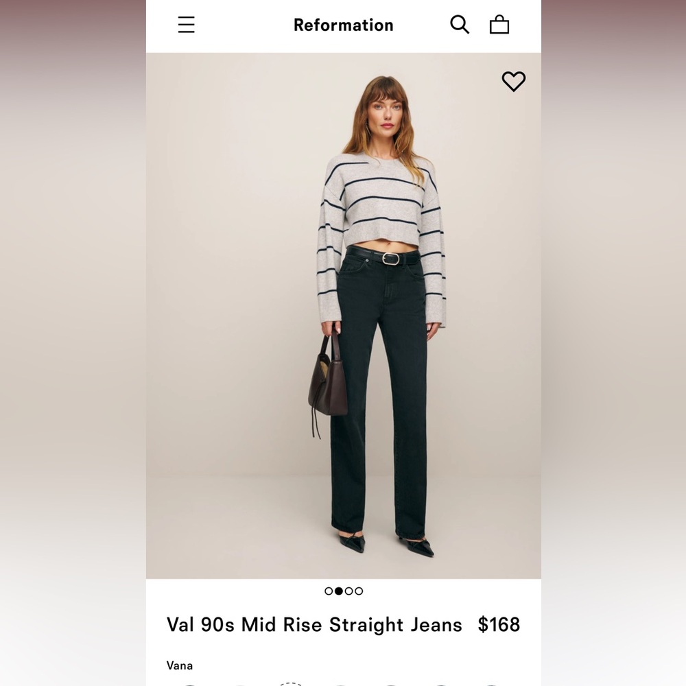Reformation Val jeans 90s mid rise straight. Size 29 in color Vana